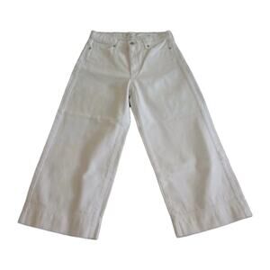 Banana Republic Women’s Jeans 6 White Wide Leg Crop 24” Inseam High Rise Denim